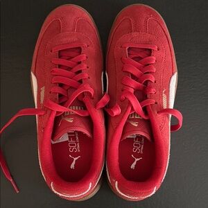 Puma Red Suede Sneakers